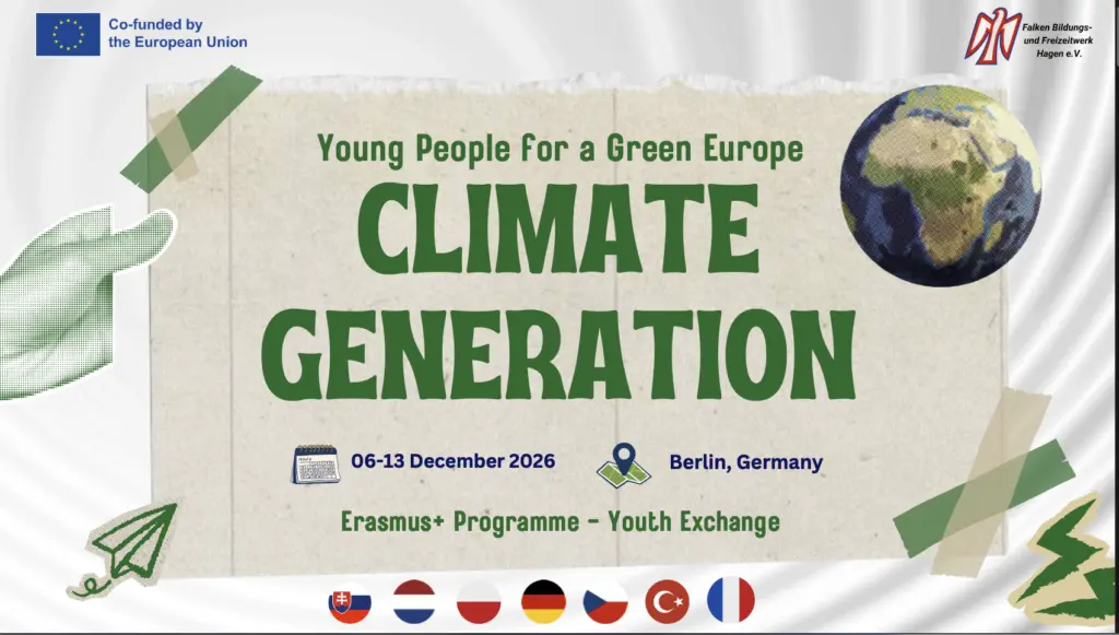 Open Call - Germany - Mobility of Young People - Berlin - CLIMATE GENERATION Young People for a Green Europe